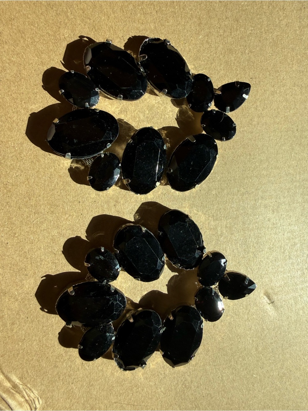 Black Statement Crystal Cluster Earrings - Women Jewelry